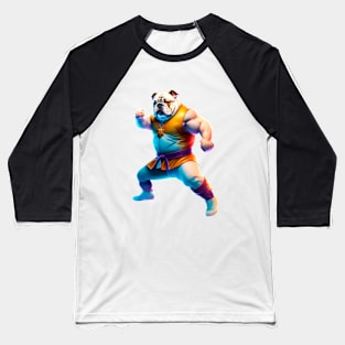 Bulldog fighting kung Fu Baseball T-Shirt